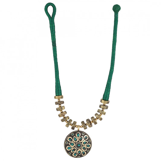 Designer Green Thread Fashion Necklace