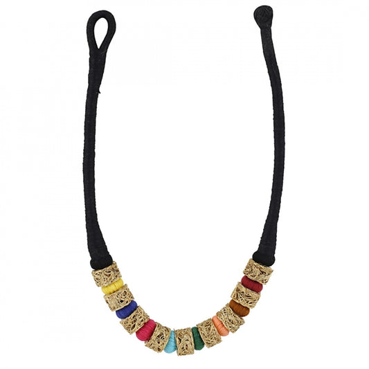 Designer Multi Colour Silk Thread Necklace
