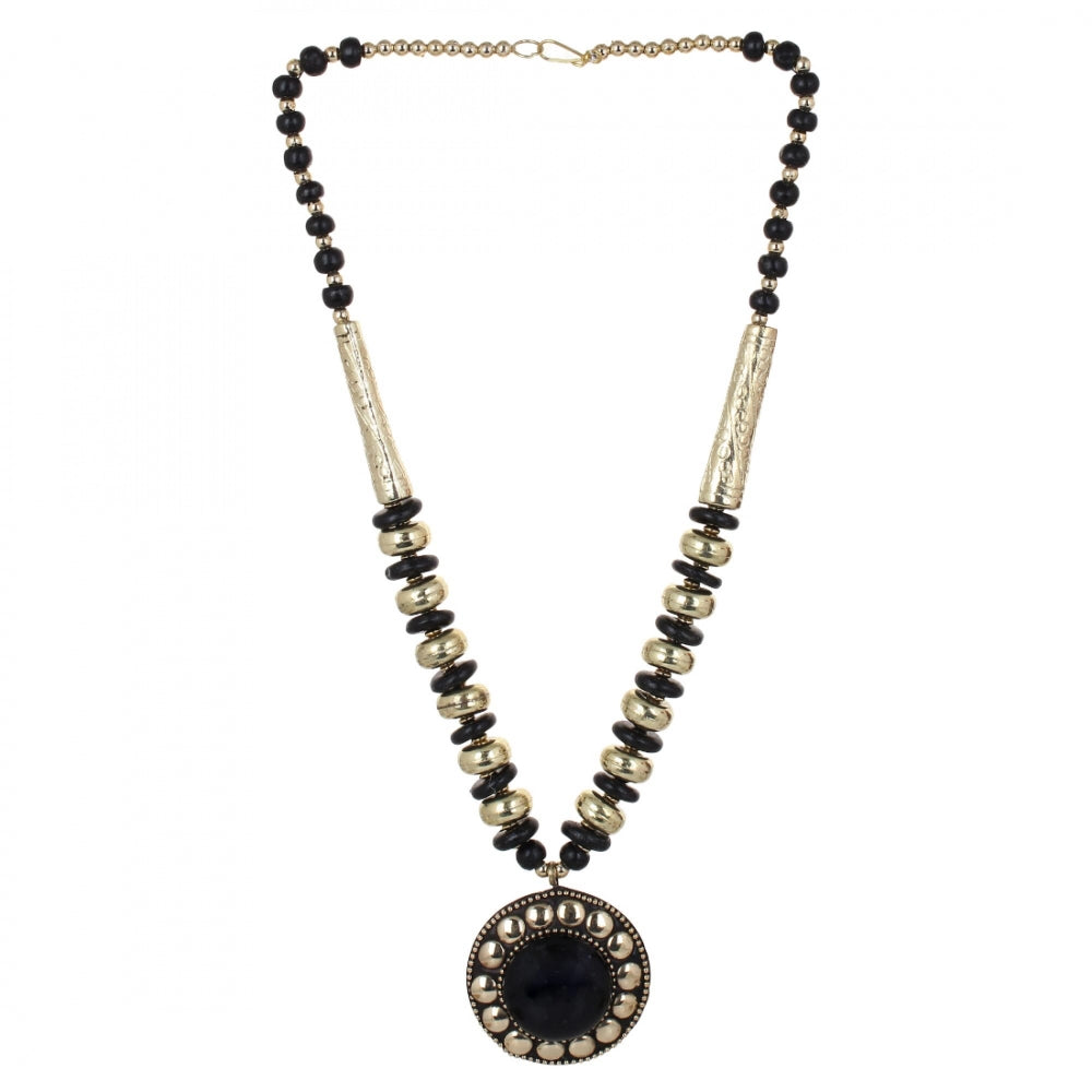 Golden and Black Color Designer Tibetan Style Beads Necklace