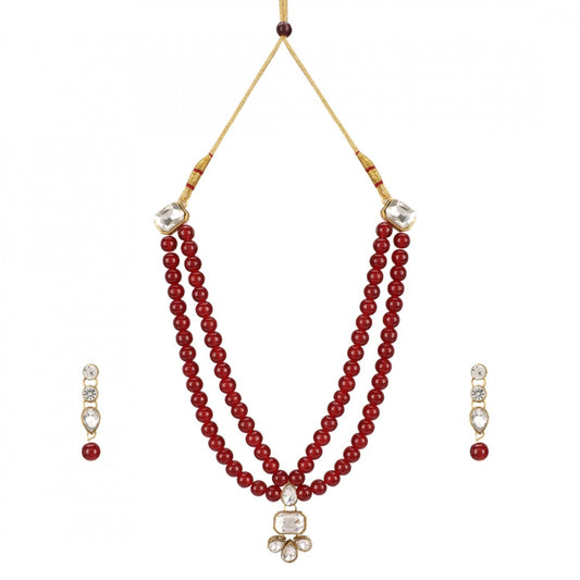 Green Traditional Gold Plated Kundan Necklace Set