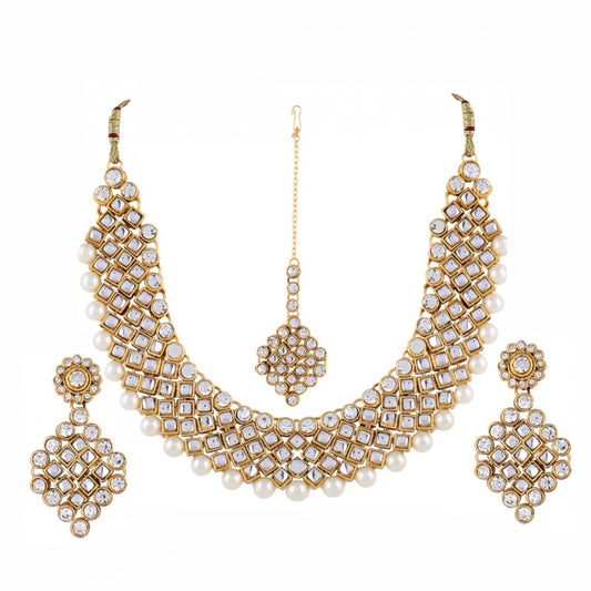 Designer Kundan Necklace Set with Earrings