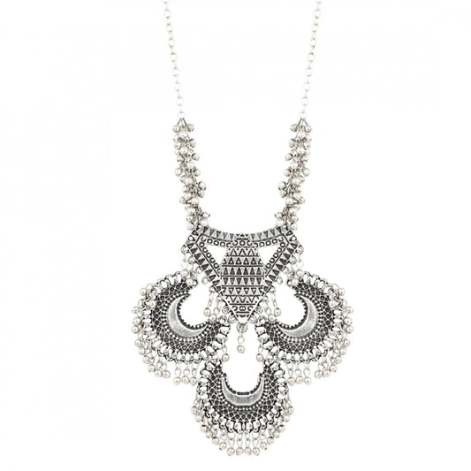 Designer Boho Tribal Gypsy Silver Necklace