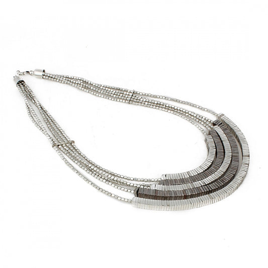 Antique Oxodised Silver Strand Necklace