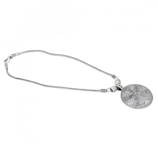 Oxodised Boho German Silver Strand Necklace
