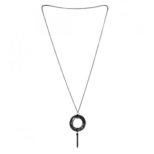 Designer Silver Oxidized Chain Necklace