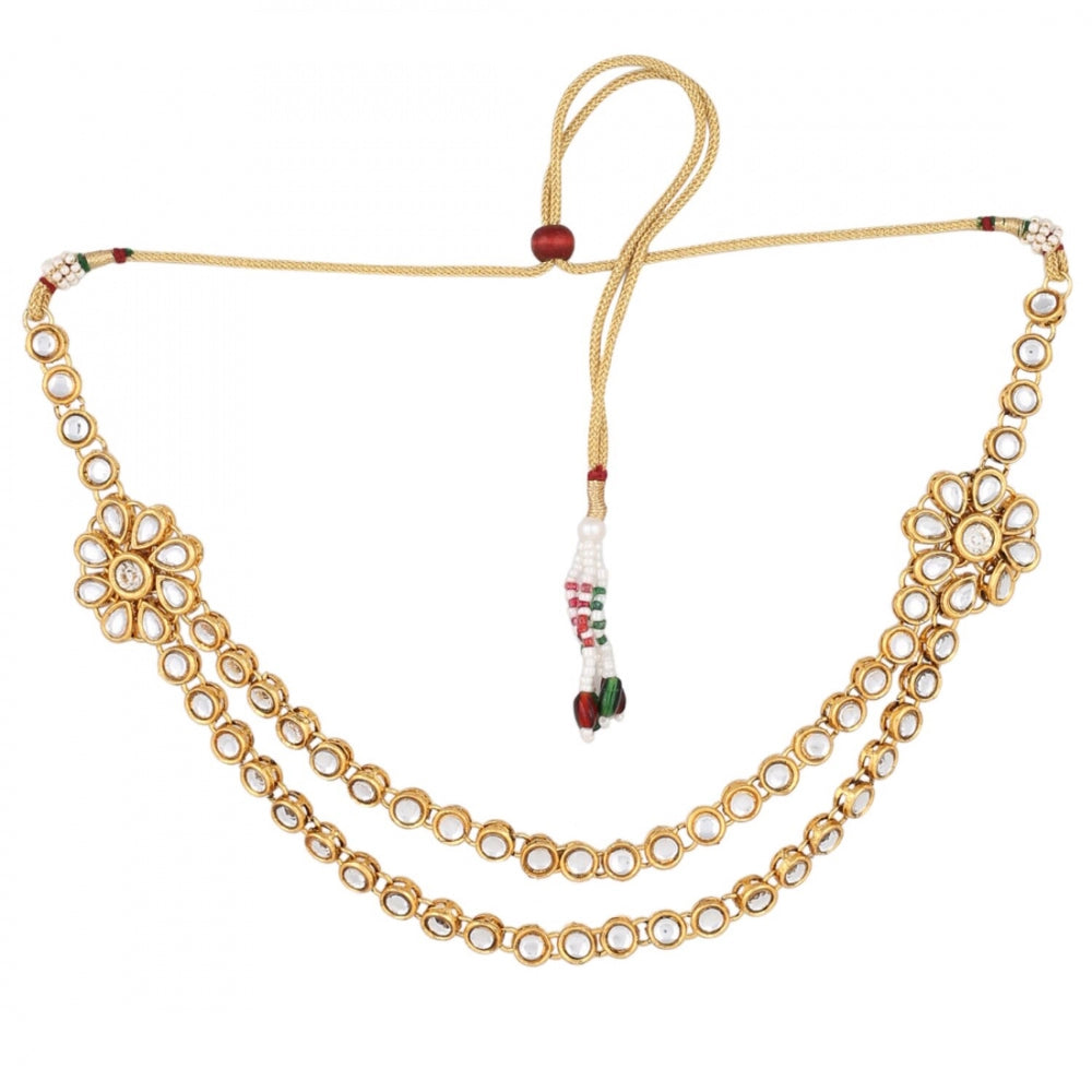 Gold Plated Kundan Jewellery Necklace Set With Earrings
