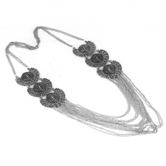 Side Pendant Oxidized Silver Afgani Jewelry Necklace