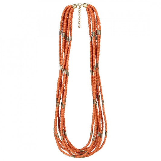 Designer Orange Beads Necklace