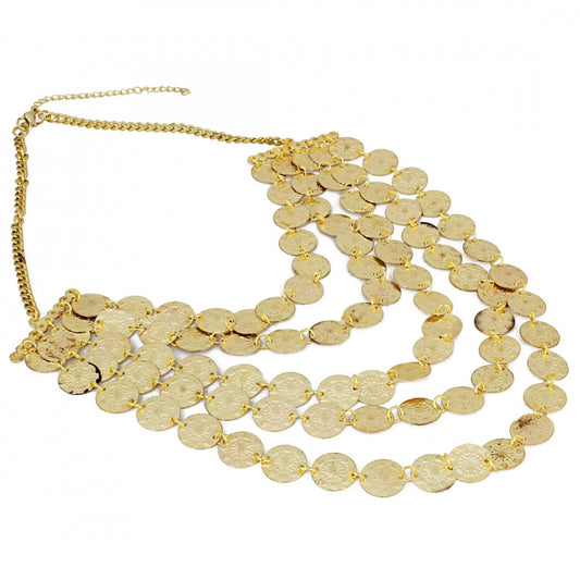 High Finished Golden Five Layer Designer Coin Necklace