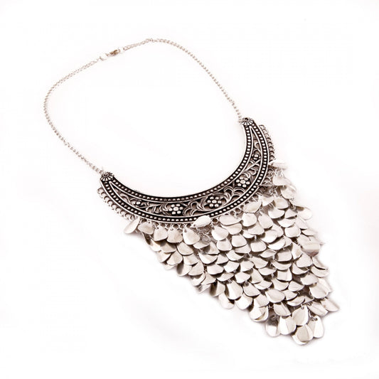 Antique Oxodised Silver Strand Necklace