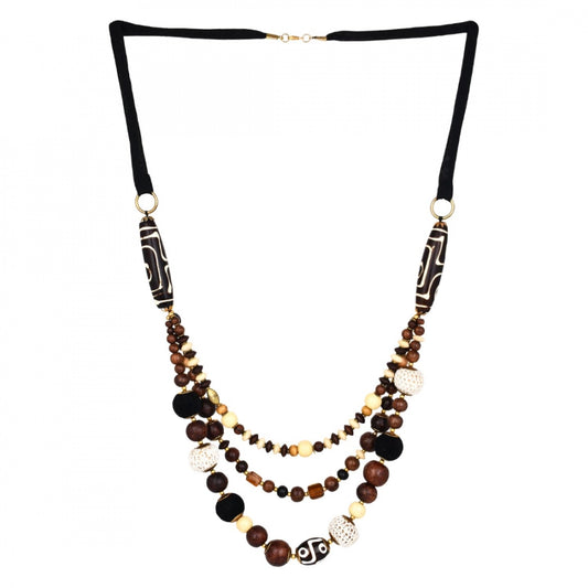 Designer Tibetan Style Brown Beads Necklace
