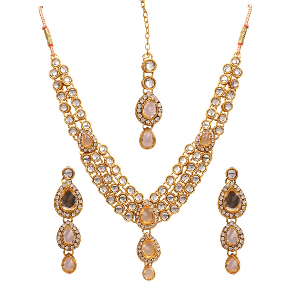 Traditional Gold Plated Kundan Jewellery Set