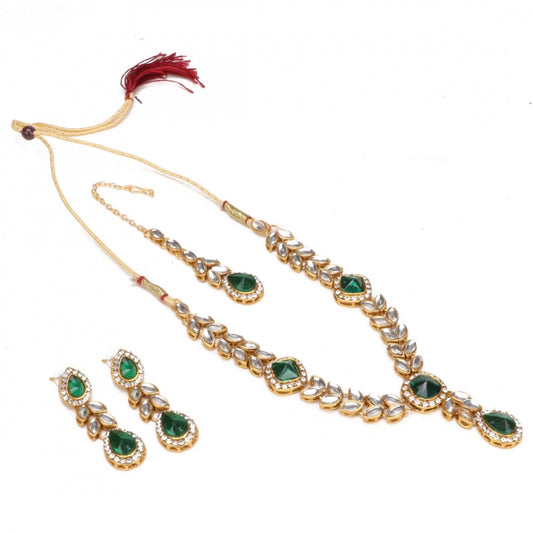 Green Stone Kundan Necklace Set
