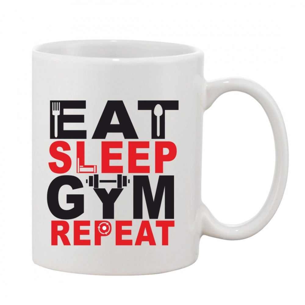 Fashion Printed Ceramic Coffee Mug - 1 Pieces, White, 11oz