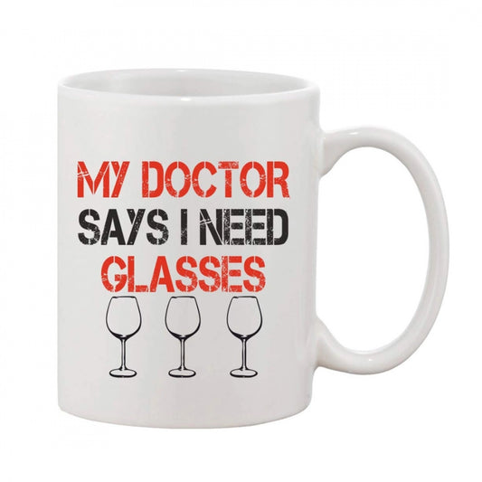 Amfyn Printed Ceramic Coffee Mug - 1 Pieces, White, 11oz