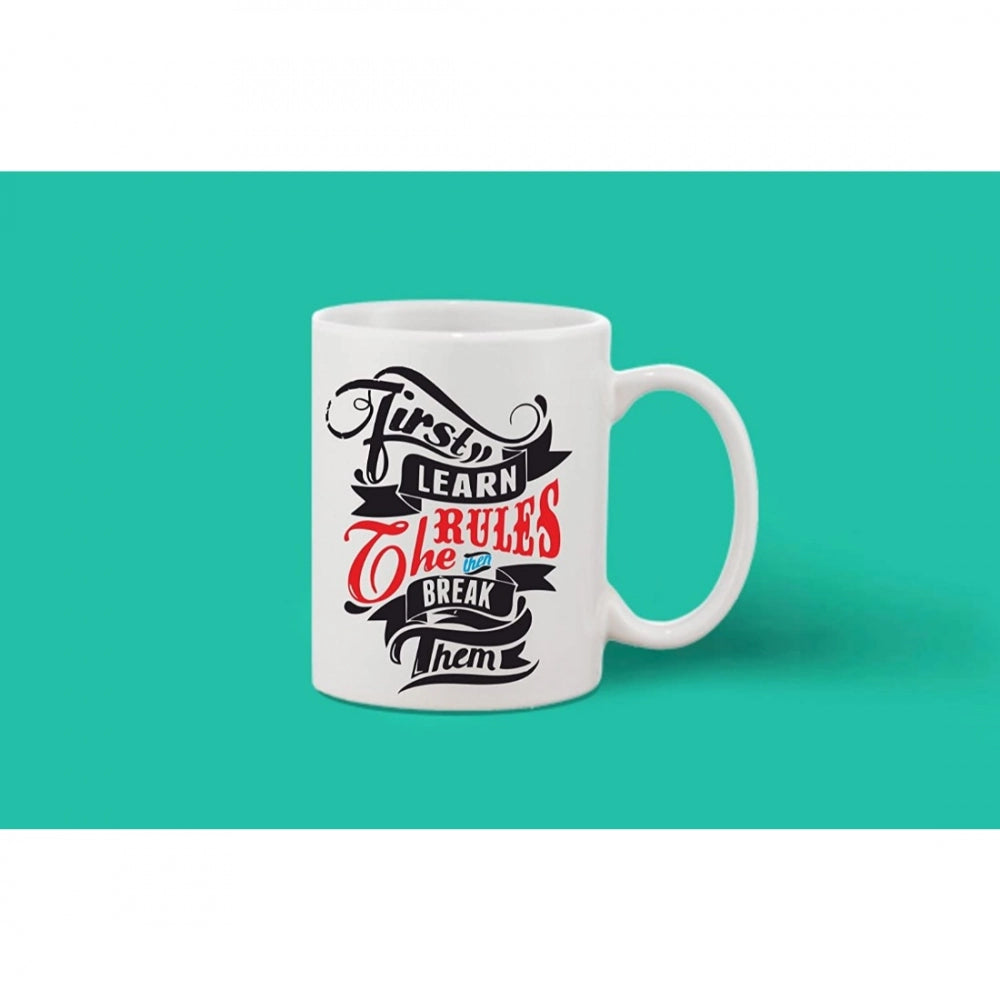 Amfyn Printed Ceramic Coffee Mug - 1 Pieces, White, 11oz