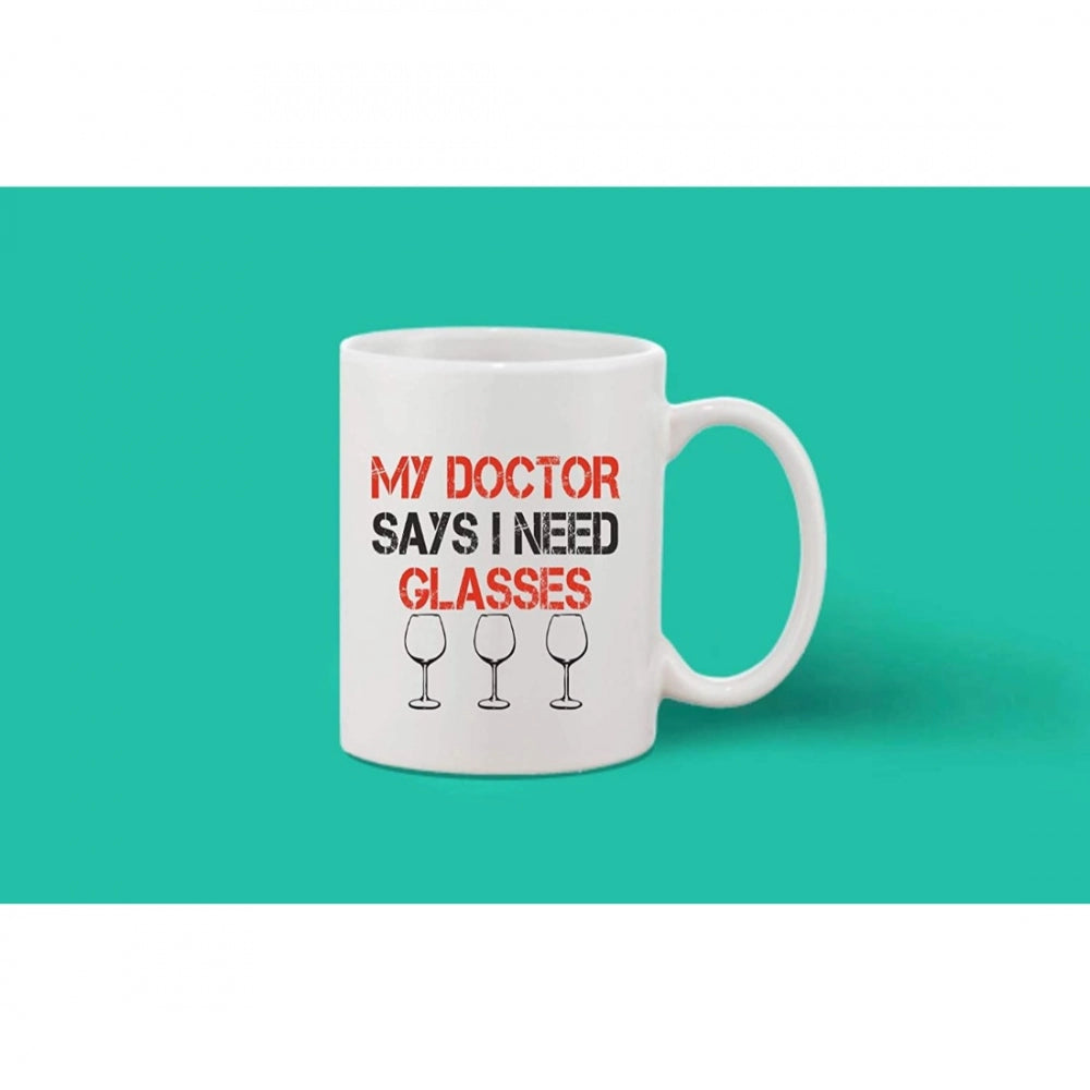 Amfyn Printed Ceramic Coffee Mug - 1 Pieces, White, 11oz