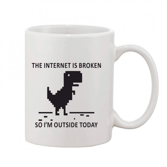 Amfyn Printed Ceramic Coffee Mug - 1 Pieces, White, 11oz