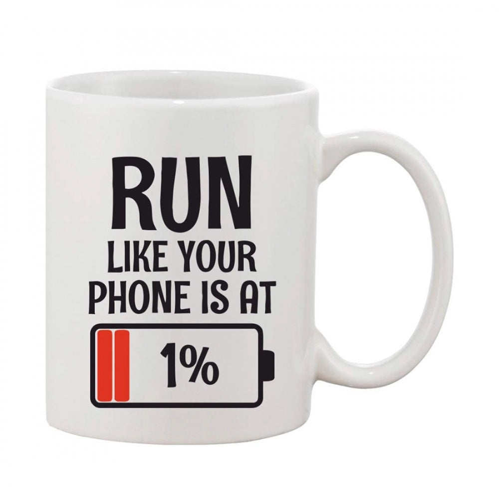 Amfyn Printed Ceramic Coffee Mug - 1 Pieces, White, 11oz