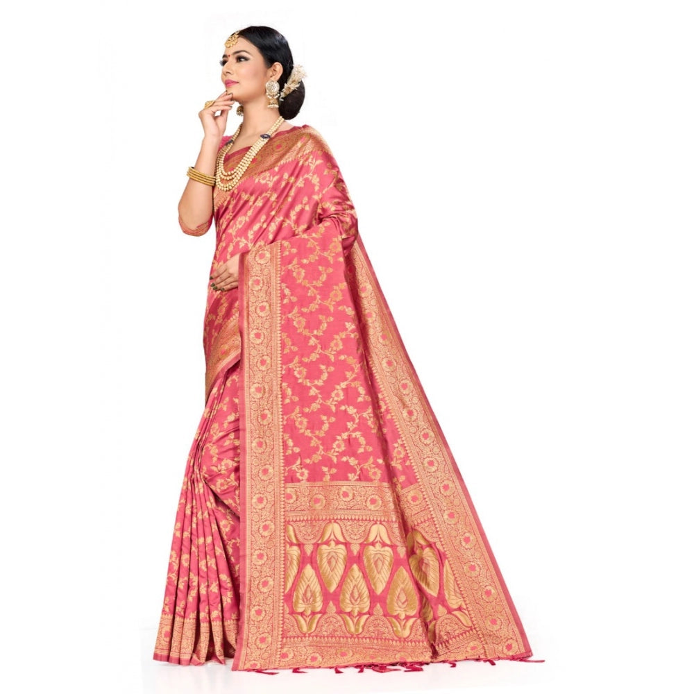 Fashion Women's Banarasi Silk Saree (Pitch, 5-6mtrs)