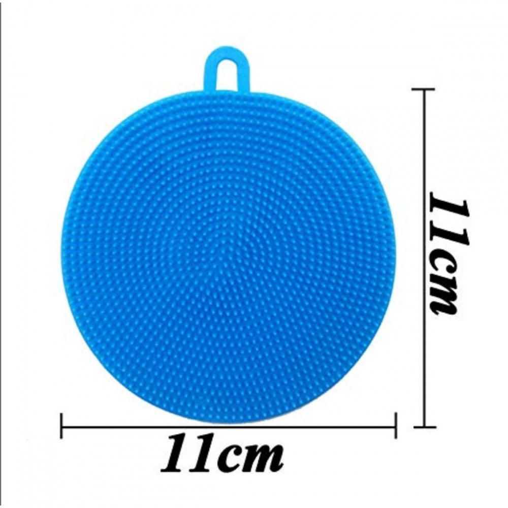 Amfyn Pack of 5_Home Cleaning Sponge Silicone Scrubber (Color: Assorted)