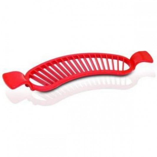 Amfyn Pack of 5_Banana Slicer- Perfect for Fruit Salads Handle Plastic Banana Fruit Slicer Cutter Chopper (Color: Assorted)
