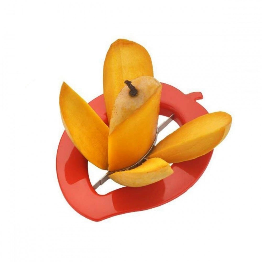 Amfyn Pack of 4_Mango Cutter Chopper Slicer Tool Slicing Machine with 4 Stainless Steel Blades (Color: Assorted)