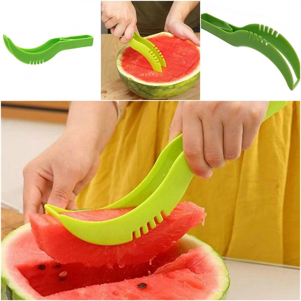 Amfyn Pack Of_3 Plastic Handle Watermelon Slicer Knife (Color: Assorted)