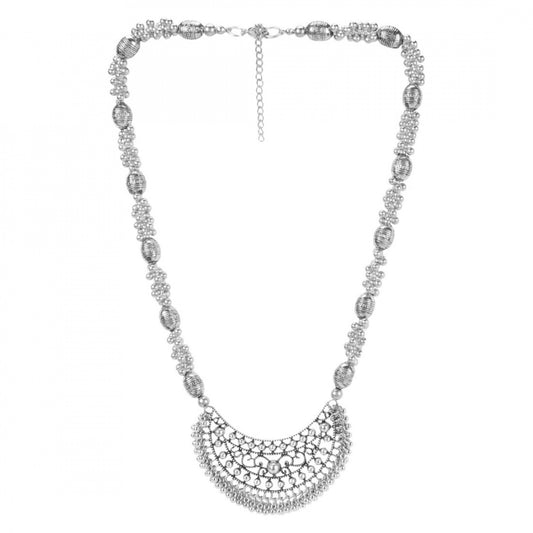 Fashion Women'S Oxidized Silver Necklace (Color: Silver)
