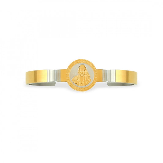 Fashion Stylish Gold Plated Free Size Kada Bracelet (Color: Gold)