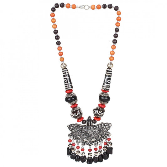 Fashion Multi Color Beads Necklace (Color: Multi Color)