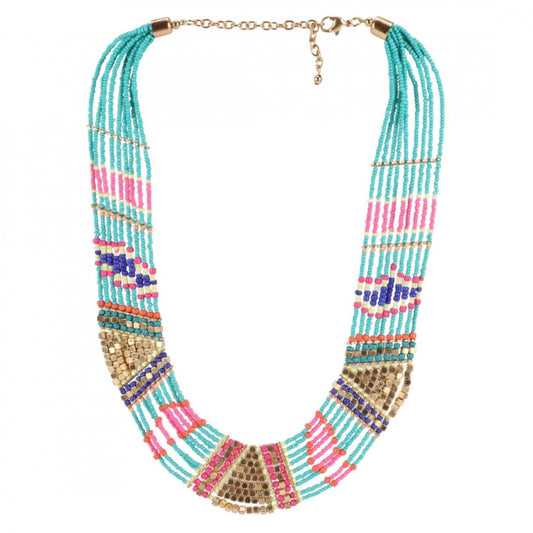 Fashion Designer Elegant Multi Color Beads Necklace (Color: Color)