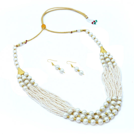 Fashion Stylish Multi Layer Pearl Necklace Set For Women