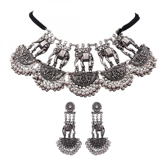 Fashion Silver Antique German Oxidized Silver Plated Jewellery Set For Women