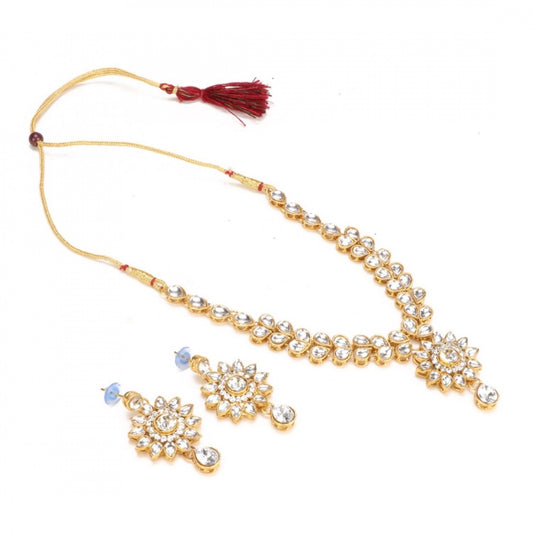 Fashion Elegant Gold Plated Traditional Kundans Jewellery Set For Women