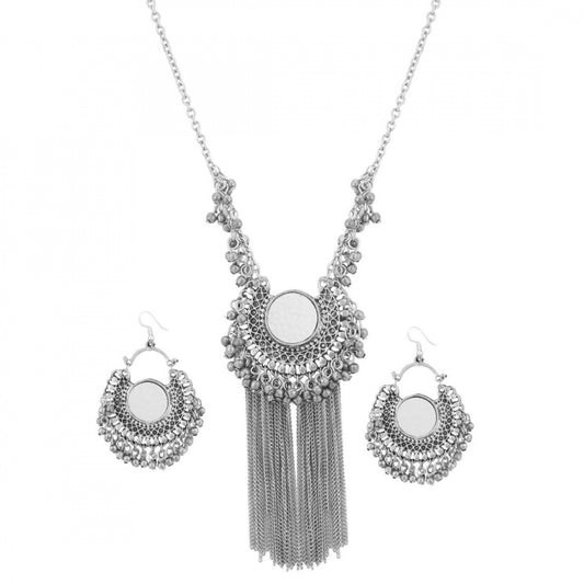Fashion Base Metal And Necklace With Earrings Set For Women