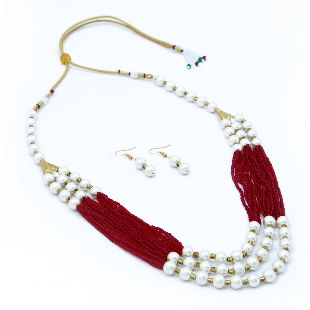 Fashion Stylish Multi Layer Pearl Necklace Set For Women