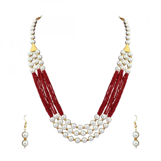 Fashion Stylish Multi Layer Pearl Necklace Set For Women