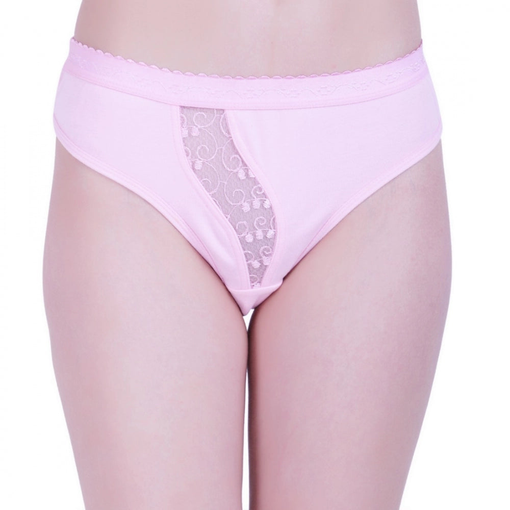 Amfyn Women's Cotton Bra And Panty Set (Material: Cotton (Color: Light Pink)