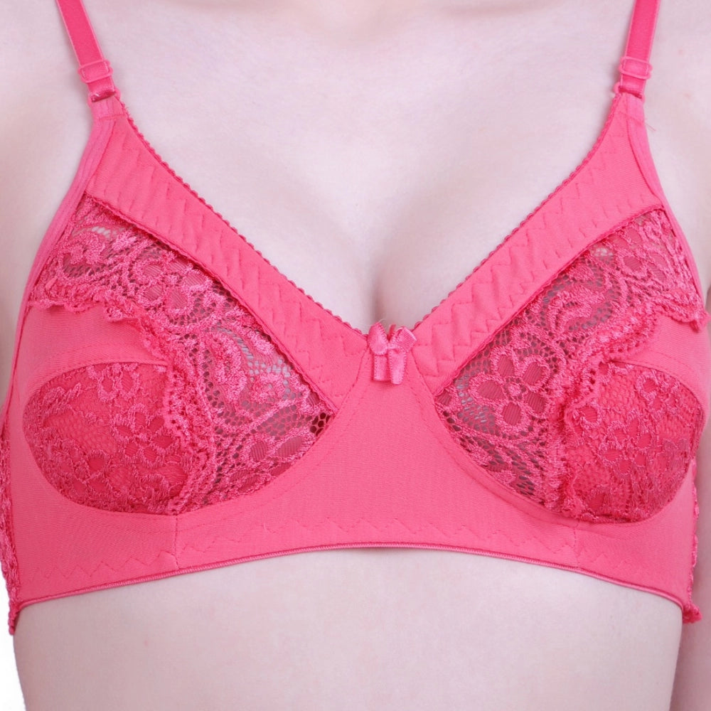 Amfyn Women's Cotton Bra And Panty Set (Material: Cotton (Color: Peach)