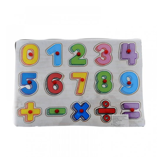 Fashion Wooden Puzzle With Handles Numbers Educational Toy (Color: Assorted)