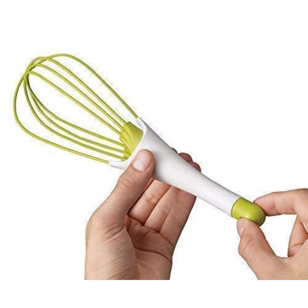 Amfyn Pack Of_5 Fold Able Plastic Whisk Beater Hand Blender Mixer Froth Whisker Lassi Maker (Color:Assorted)