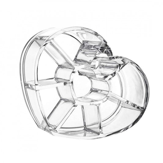 Amfyn Pack Of_2 Acrylic Material Made Heart Shape Cosmetic Organizer Storage Box (Color:Assorted)