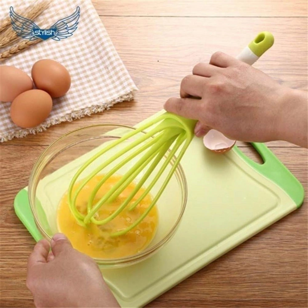 Amfyn Pack Of_5 Fold Able Plastic Whisk Beater Hand Blender Mixer Froth Whisker Lassi Maker (Color:Assorted)