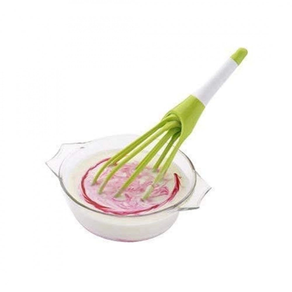Amfyn Pack Of_5 Fold Able Plastic Whisk Beater Hand Blender Mixer Froth Whisker Lassi Maker (Color:Assorted)