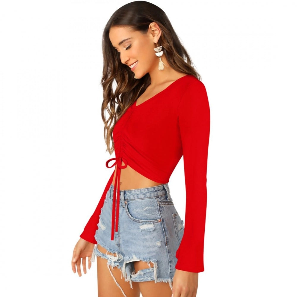 Fashion Women's 95% Polyester 5% Spendex Western Wear Tops (Red)