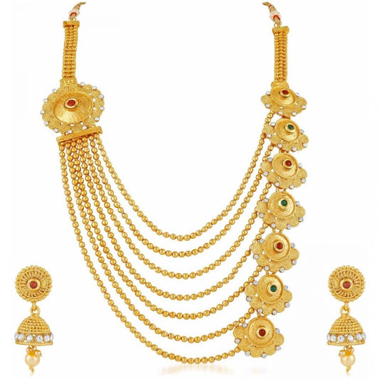 Fashion Women's Multi Layer Long Chain And Earing Set