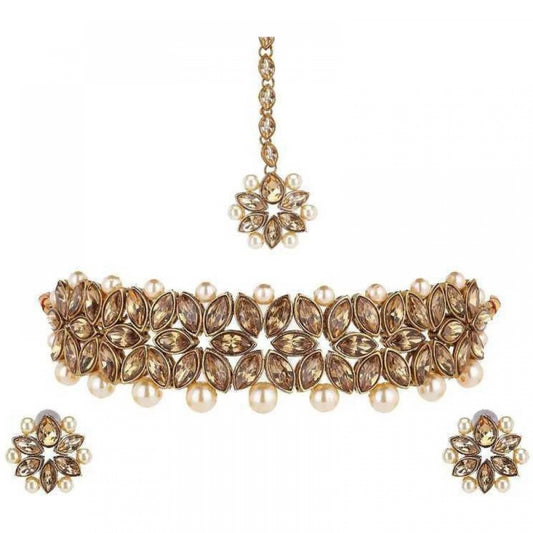 Fashion Women's Chocker , Earring And Maang Tikka Set
