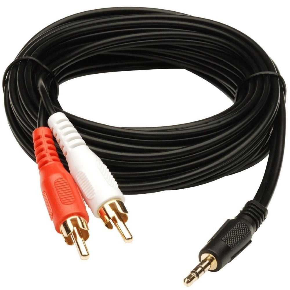 Fashion 3.5mm Stereo Audio Male to 2RCA Male EP to 2RCA 3 Yards Connects Mobile and Home Theatre (Black)