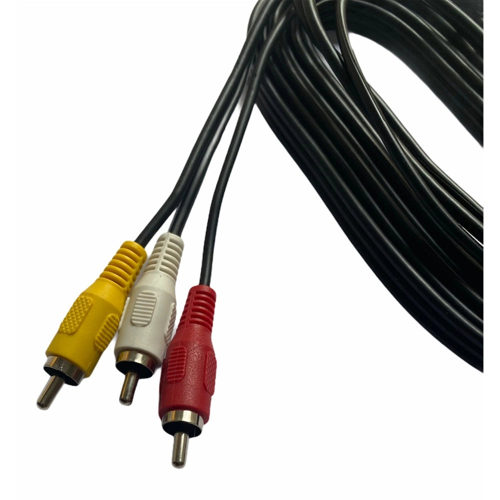 Fashion 3RCA Male to 3RCA Male Audio Video Cable 3 Yards Compatible for TV, LCD, LED, DTH, DVD, VCR (Black)